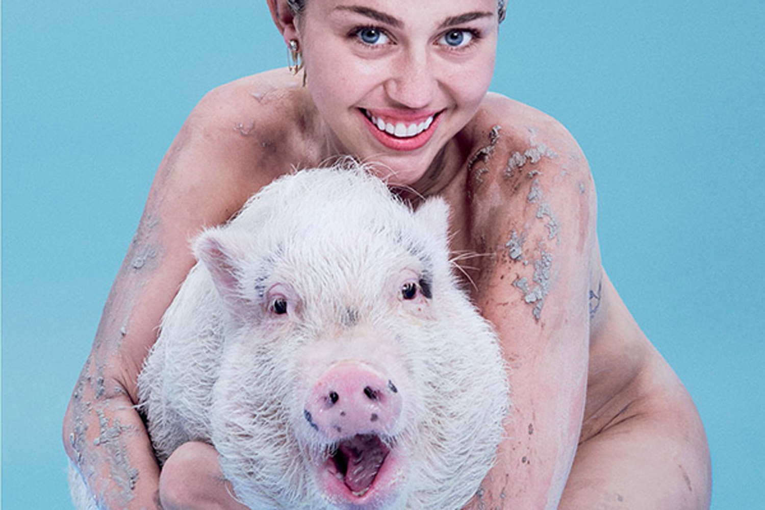 Miley Cyrus se derrete com micro pig